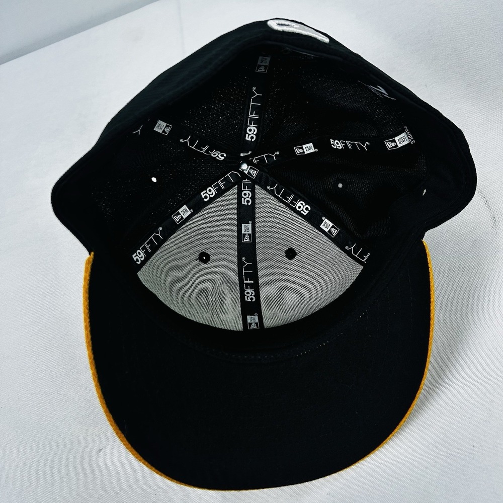 Pittsburg Pirates Hat Black Yellow Fitted 7 1/2 New Era Authentic Collection - Picture 6 of 8